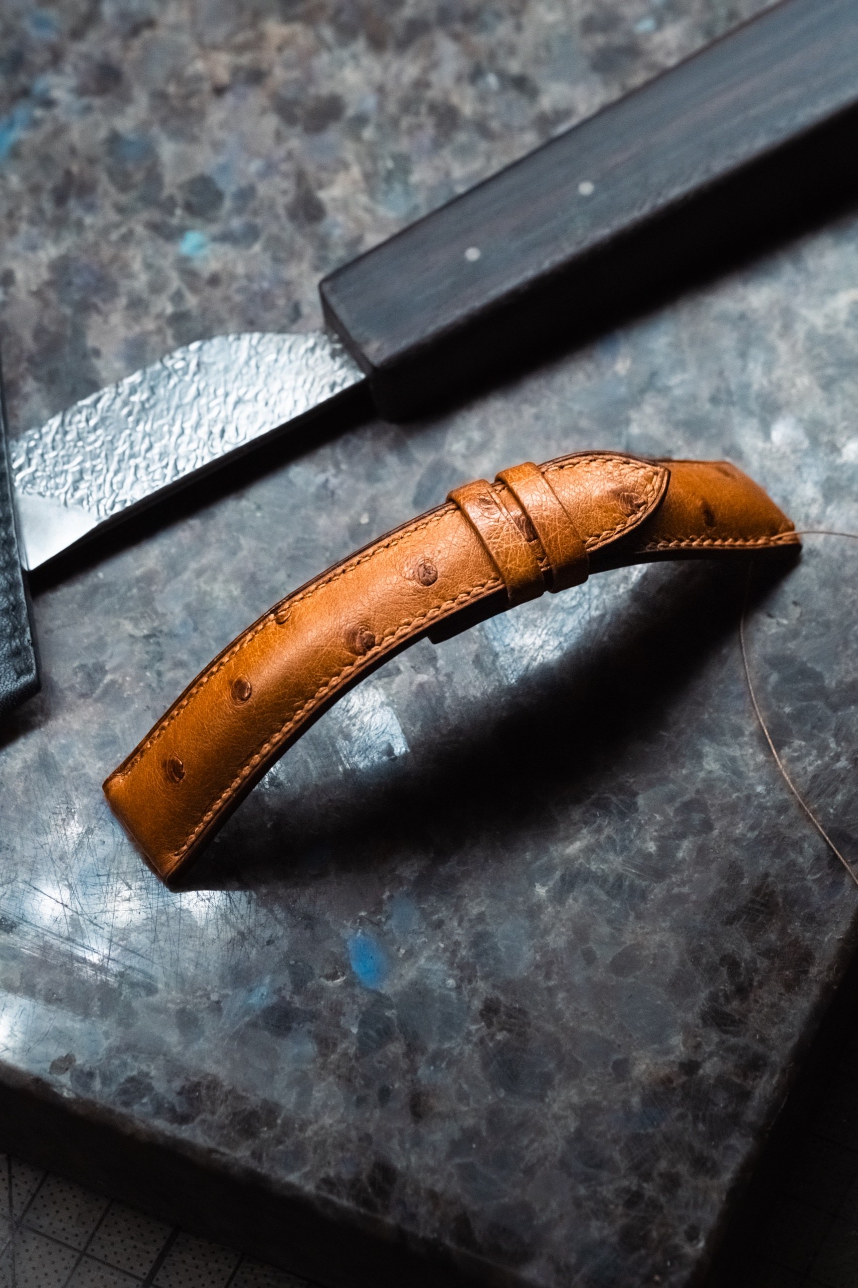Bracelet de montre en autruche