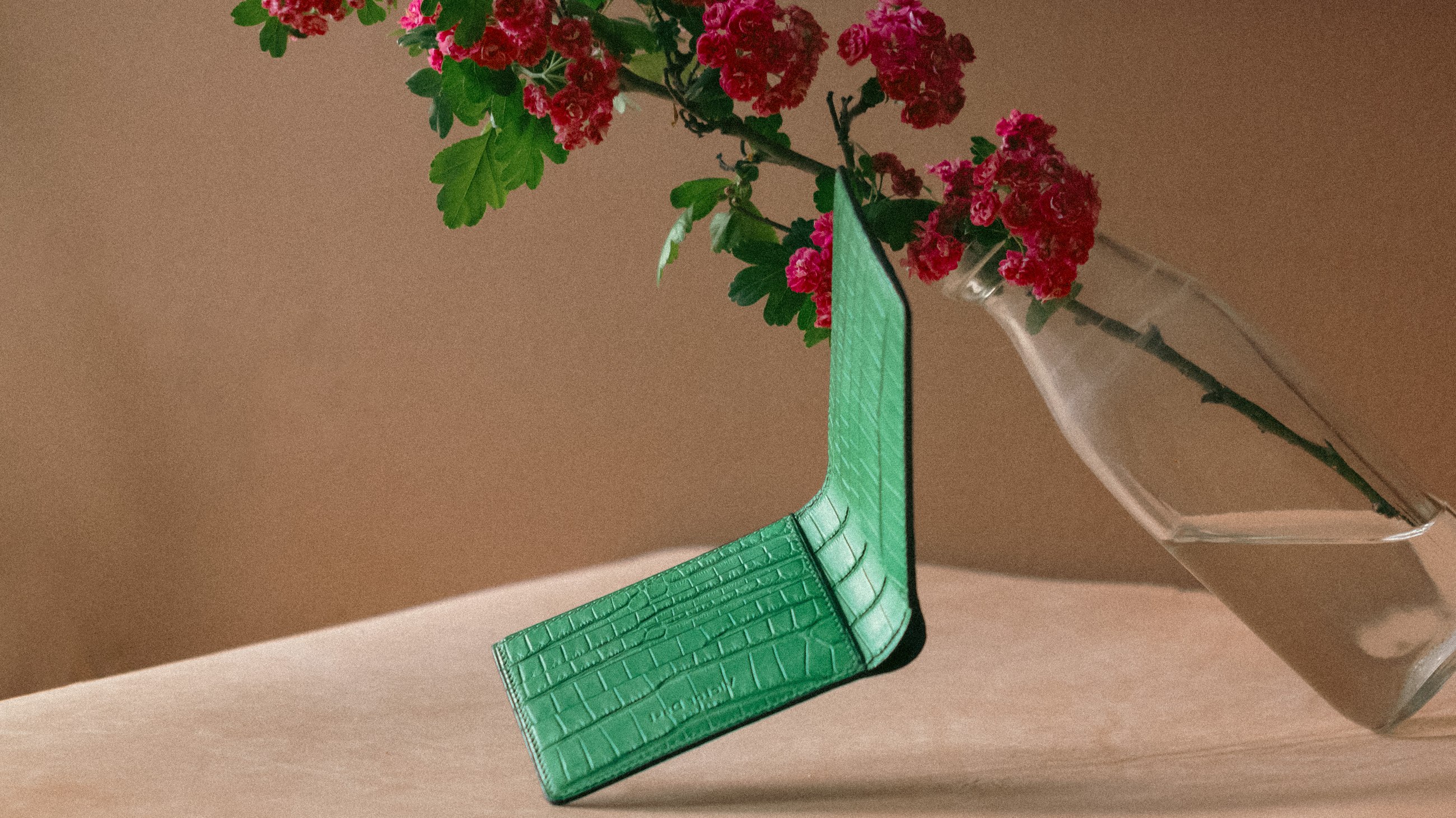 Portefeuille en alligator vert